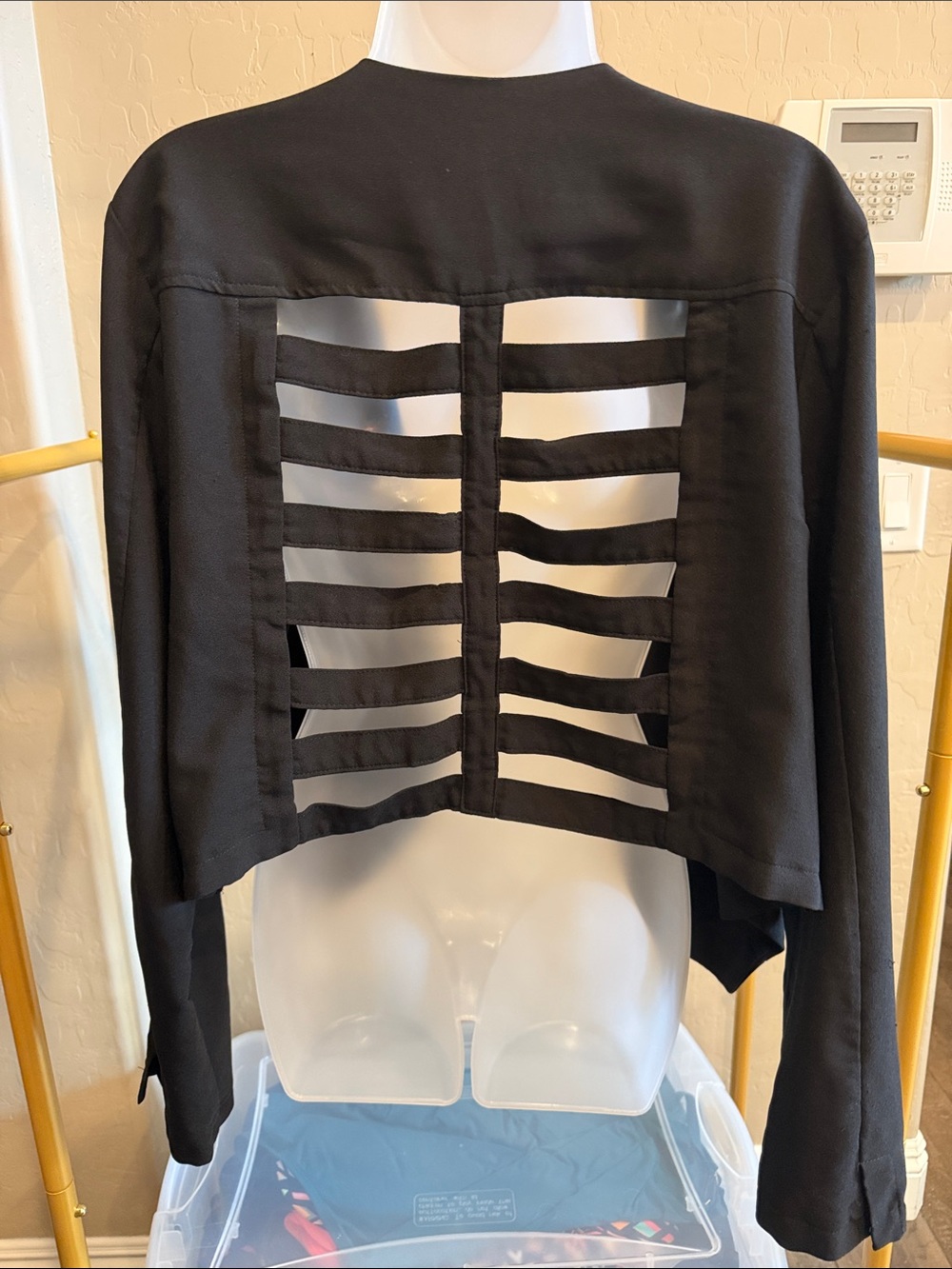 torrid Black Strappy Open-Back Cropped Jacket